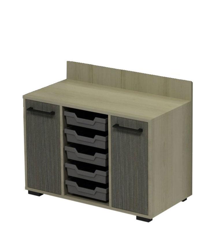 Тумба приставна з дверцятами та лотками (6623) АНШАР ГРУП 900х450х730 мм